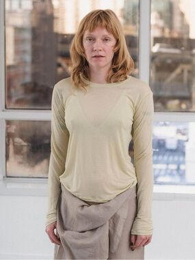 Baserange light weight Long-Sleeve Top in  pier green size L